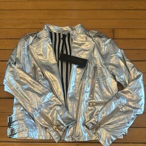 Brand new with tags - Lenni the Label silver moto jacket